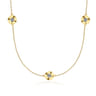 Diamond Cut - 14K White and Yellow Gold Station Necklace with Diamonds - 0.4 ct