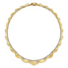 Diamond Cut - 14K Yellow Gold 16 inch Diamond Necklace With Diamond Cut Texture - 1.15 ct