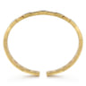 Diamond Cut - 14K Yellow Gold Demure Diamond Bangle Scallop Texture - 0.65 ct
