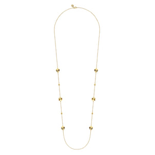 Diamond Cut - 14K Yellow Gold Diamond Cut Disk Station Necklace