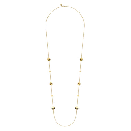 Diamond Cut - 14K Yellow Gold Diamond Cut Disk Station Necklace