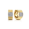 Diamond Cut - 14K Yellow Gold Diamond Huggie in size 15 mm With Diamond Cut Texture - 0.4 ct