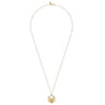 Diamond Cut - 14K Yellow Gold Diamond Necklace With Diamond Cut Texture In Leaf Shape - 0.19 ct