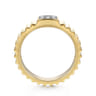 Diamond Cut - 14K Yellow Gold Diamond and Diamond Cut Texture Wide Band Ring