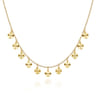 Diamond Cut - 14K Yellow Gold Disc Drops Necklace
