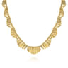 Diamond Cut - 14K Yellow Gold Textured Bib Necklace