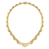 Diamond Cut - 14K Yellow Gold Textured Bib Necklace