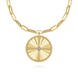Diamond-Cut---18-inch-14K-Yellow-Gold-Textured-Diamond-Medallion-Hollow-Chain-Necklace1