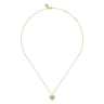 Diamond Cut - Pendant Necklace Heart 14K White and Yellow Gold Diamond 0.01ct - 0.01 ct