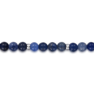 Diamonds Do Good 925 Sterling Silver 6mm Blue Sodalite Bead and Diamond Bracelet
