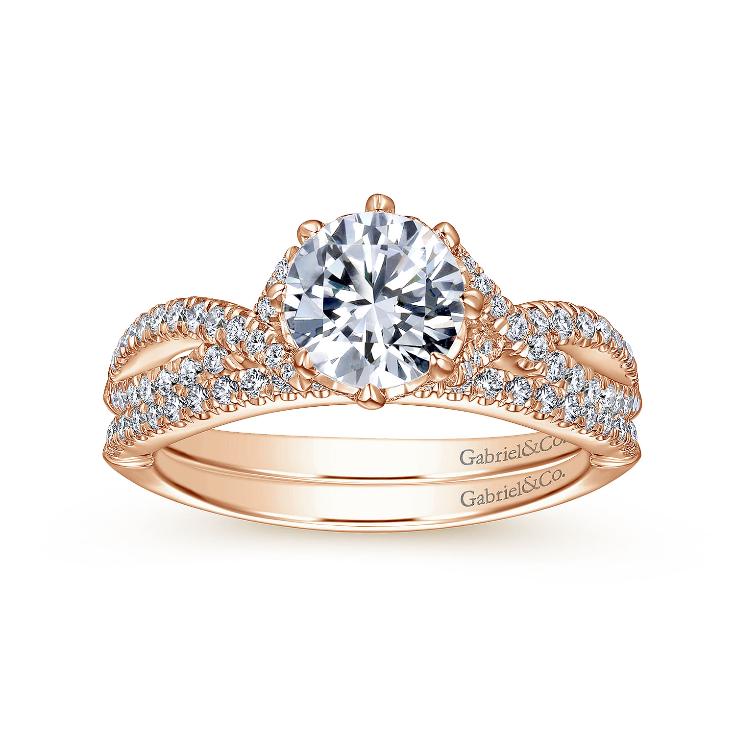 Dixon - 14K Rose Gold Round Diamond Engagement Ring - 0.36 ct - Shot 4
