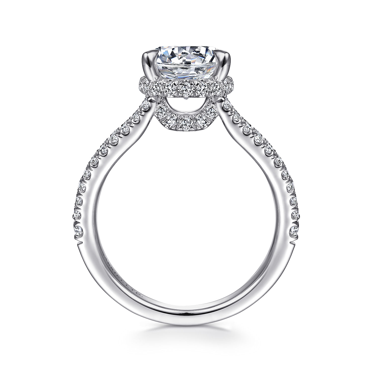 Dominga - 18K White Gold Round Split Shank Diamond Engagement Ring