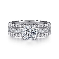 Dorian - 14K White Gold Round Diamond Engagement Ring