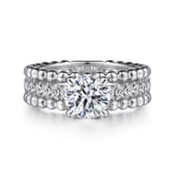 Dorian - 14K White Gold Round Diamond Engagement Ring