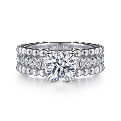 Dorian - 14K White Gold Round Diamond Engagement Ring