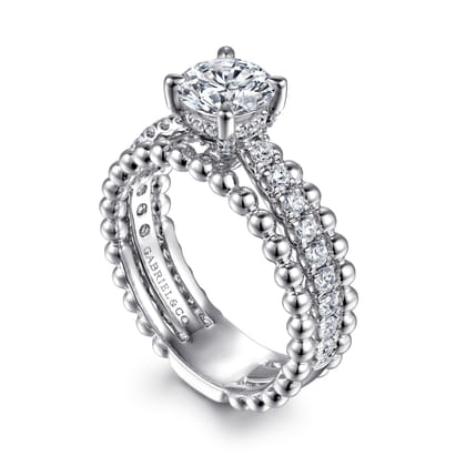 Dorian - 14K White Gold Round Diamond Engagement Ring