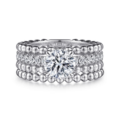 Dorian - 14K White Gold Round Diamond Engagement Ring