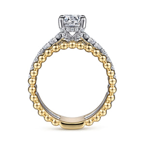 Dorian - 14K White-Yellow Gold Round Diamond Engagement Ring