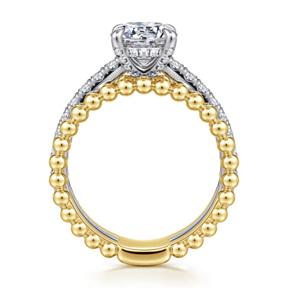Dorian - 14K White-Yellow Gold Round Diamond Engagement Ring
