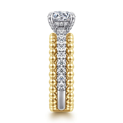 Dorian - 14K White-Yellow Gold Round Diamond Engagement Ring