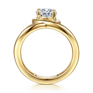 Dottie - 14K Yellow Gold Bypass Pear Shape Diamond Engagement Ring