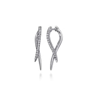 Drop Earrings 14K White Gold Diamond 0.18ct