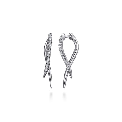 Drop Earrings 14K White Gold Diamond 0.18ct