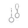 Drop Earrings Huggie 14K White Gold Diamond 0.25ct - 0.25 ct