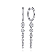 Drop Earrings Huggie 14K White Gold Diamond 0.75ct