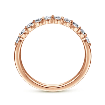 Dublin - 14K Rose Gold Shared Prong and Bezel Diamond Anniversary Band