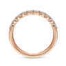 Straight Wedding Ring in 14k Rose Gold with Round Natural Diamond at Gabriel & Co.