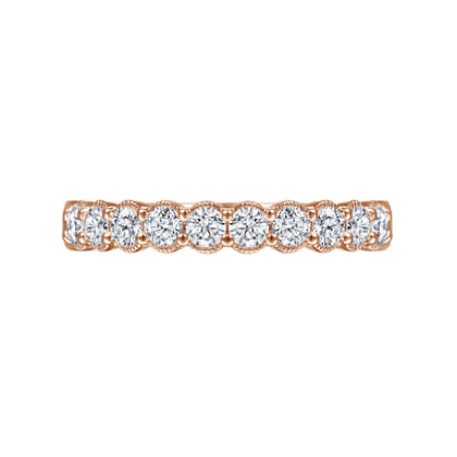 Dublin - 14K Rose Gold Shared Prong and Bezel Diamond Anniversary Band