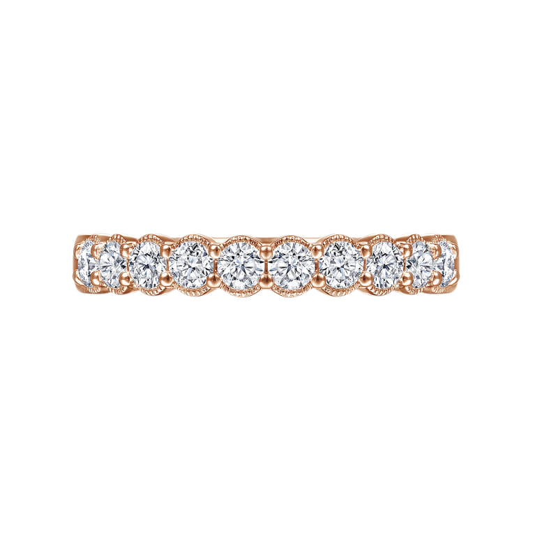 Straight Wedding Ring in 14k Rose Gold with Round Natural Diamond at Gabriel & Co. - Shot 5
