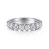 Straight Wedding Ring in 14k White Gold with Round Natural Diamond at Gabriel & Co.