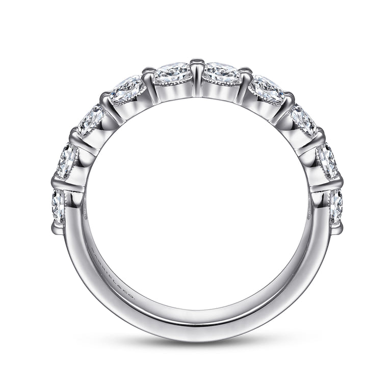 Straight Wedding Ring in 14k White Gold with Round Natural Diamond at Gabriel & Co. - Shot 2