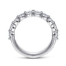 Straight Wedding Ring in 14k White Gold with Round Natural Diamond at Gabriel & Co.