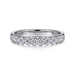 Dublin - 14K White Gold Shared Prong and Bezel Diamond Anniversary Band