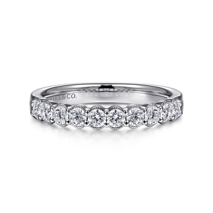 Dublin - 14K White Gold Shared Prong and Bezel Diamond Anniversary Band