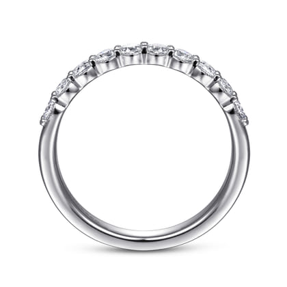Dublin - 14K White Gold Shared Prong and Bezel Diamond Anniversary Band
