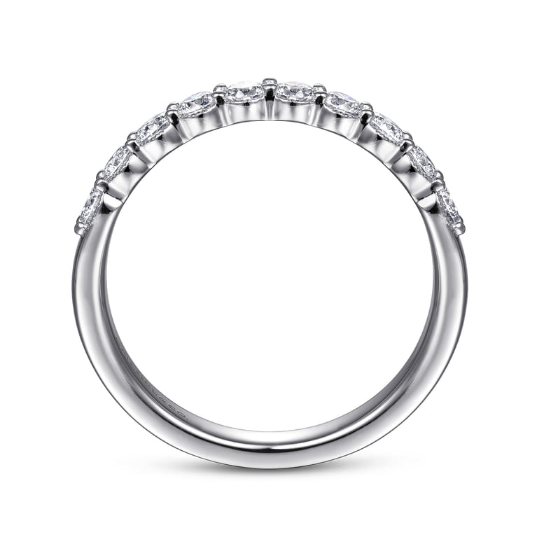 Straight Wedding Ring in 14k White Gold with Round Natural Diamond at Gabriel & Co. - Shot 2