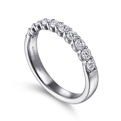 Dublin - 14K White Gold Shared Prong and Bezel Diamond Anniversary Band