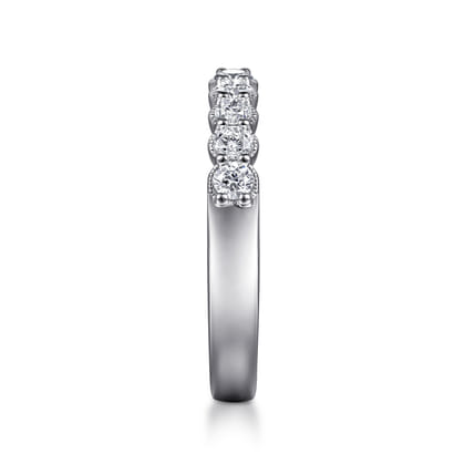 Dublin - 14K White Gold Shared Prong and Bezel Diamond Anniversary Band