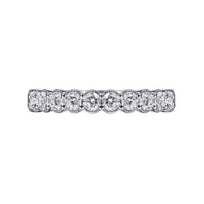 Dublin - 14K White Gold Shared Prong and Bezel Diamond Anniversary Band