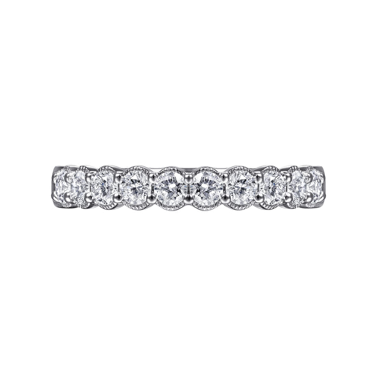 Straight Wedding Ring in 14k White Gold with Round Natural Diamond at Gabriel & Co. - Shot 6