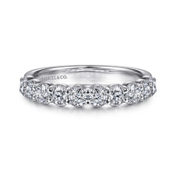 Dublin - 14K White Gold Shared Prong and Bezel Diamond Anniversary Band