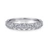 Straight Wedding Ring in 14k White Gold with Round Natural Diamond at Gabriel & Co.