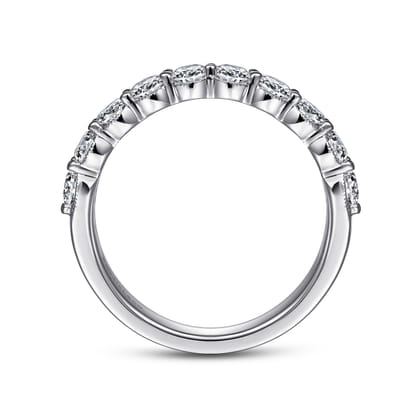 Dublin - 14K White Gold Shared Prong and Bezel Diamond Anniversary Band
