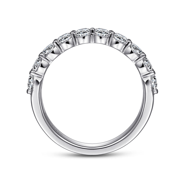 Straight Wedding Ring in 14k White Gold with Round Natural Diamond at Gabriel & Co. - Shot 2