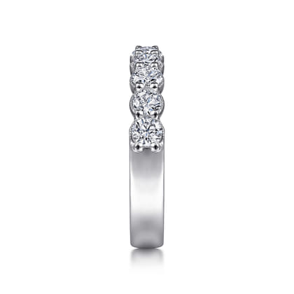Dublin - 14K White Gold Shared Prong and Bezel Diamond Anniversary Band