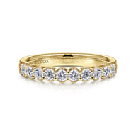 Dublin - 14K Yellow Gold Shared Prong and Bezel Diamond Anniversary Band
